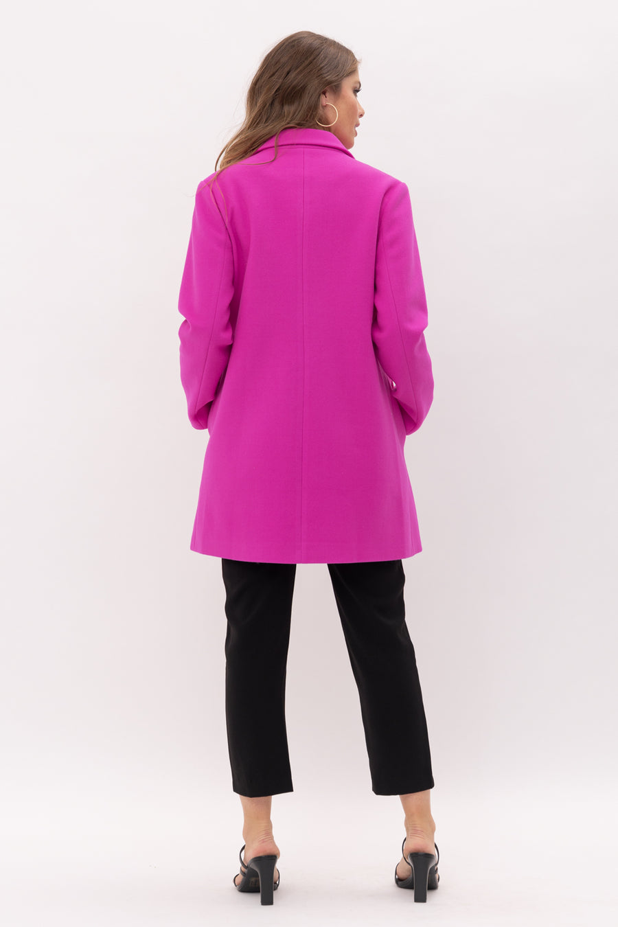 TCH8797Single Breasted Button Front Winter Coat